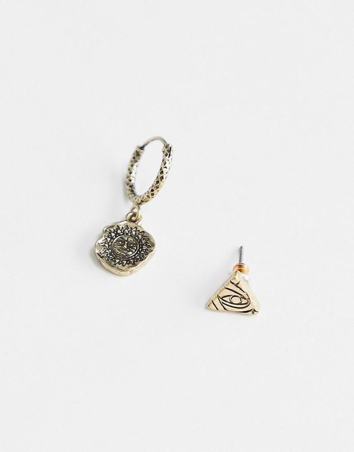 Classics 77 Drop Hoop And Stud Earring In Gold