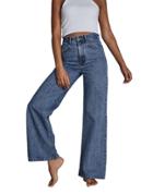 Cotton: On Long Wide Leg Jean In Dark Wash Blue - Part Of A Set