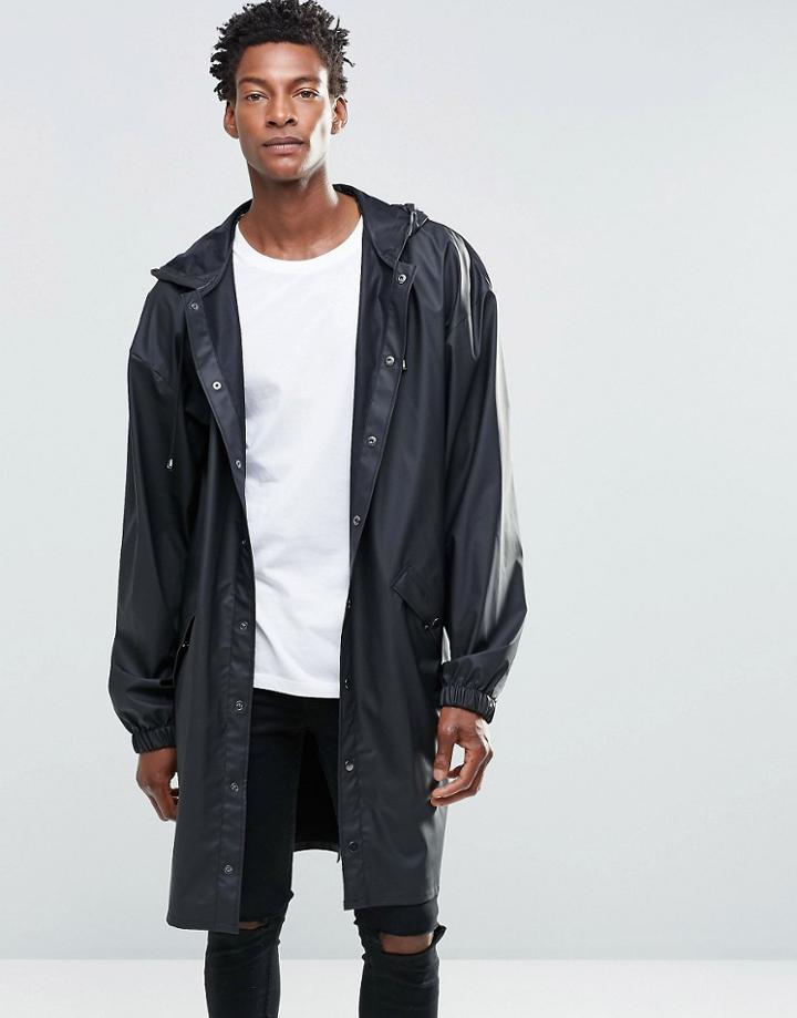 Rains Waterproof Long Jacket - Black