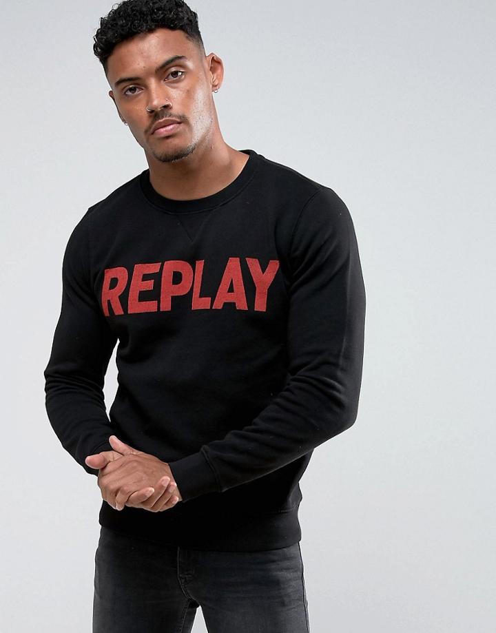 Replay Logo Sweat - Black