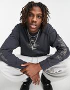 Nike Physical Enlightenment Pack Overdyed Crew Neck Sweatshirt In Dark Gray