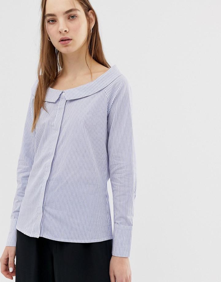 Minimum Off Shoulder Shirt - Blue