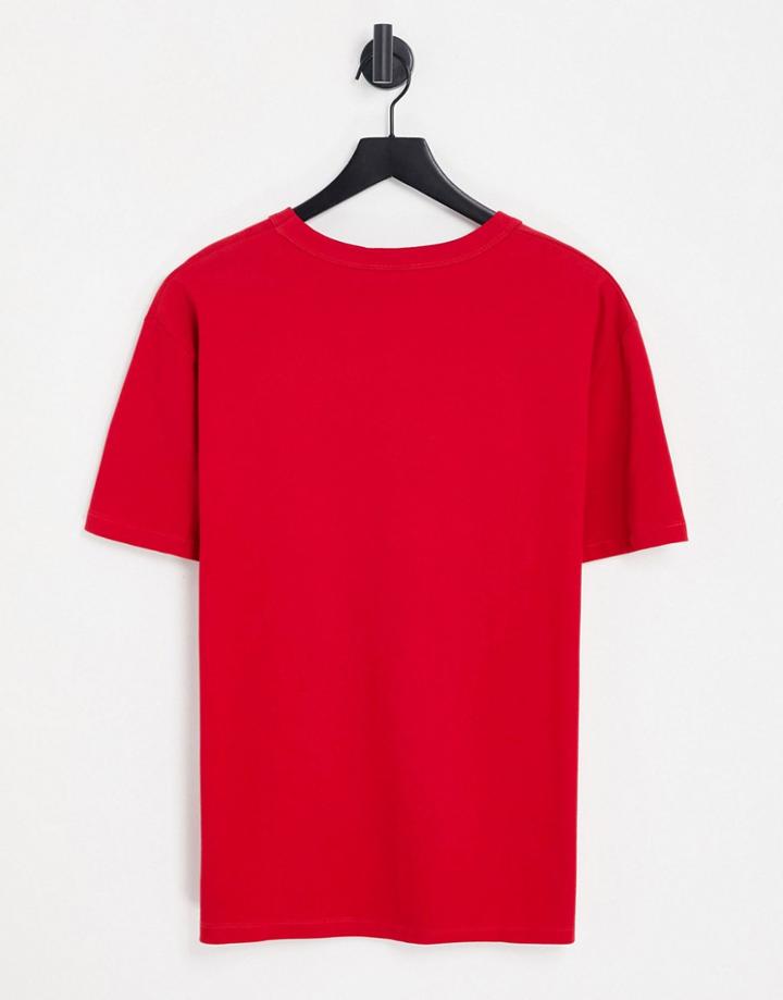 Asos Design Relaxed Heavyweight T-shirt In Red