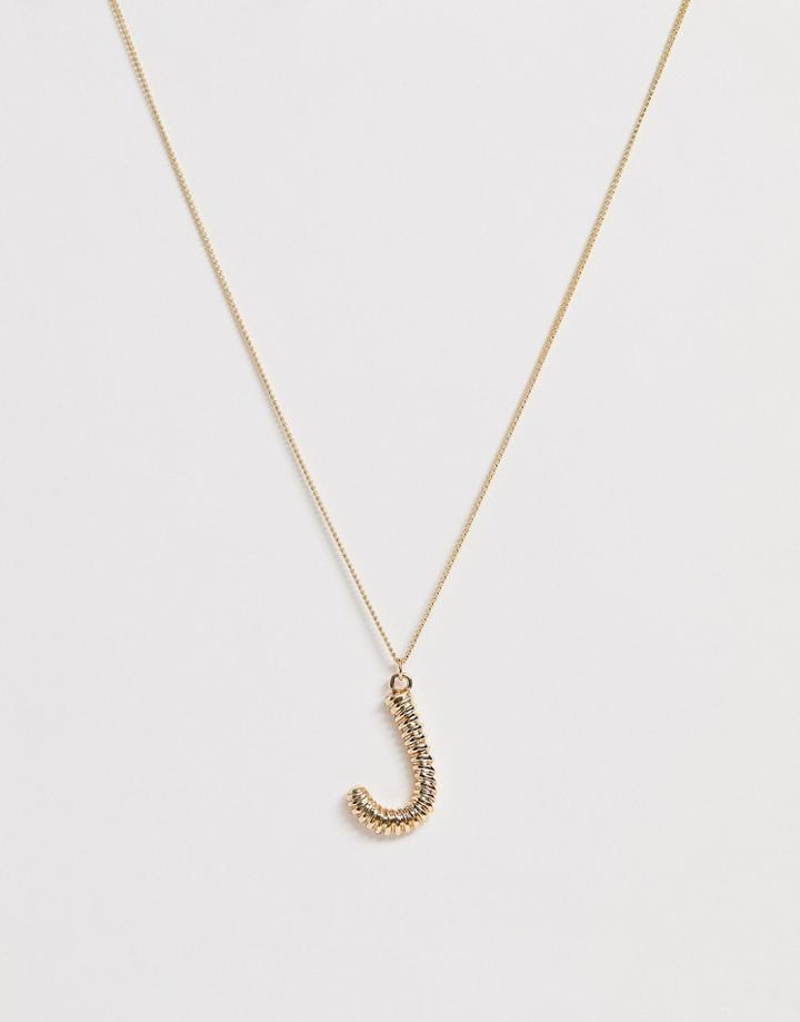 Pieces Chunky Gold 'j' Initial Necklace - Gold
