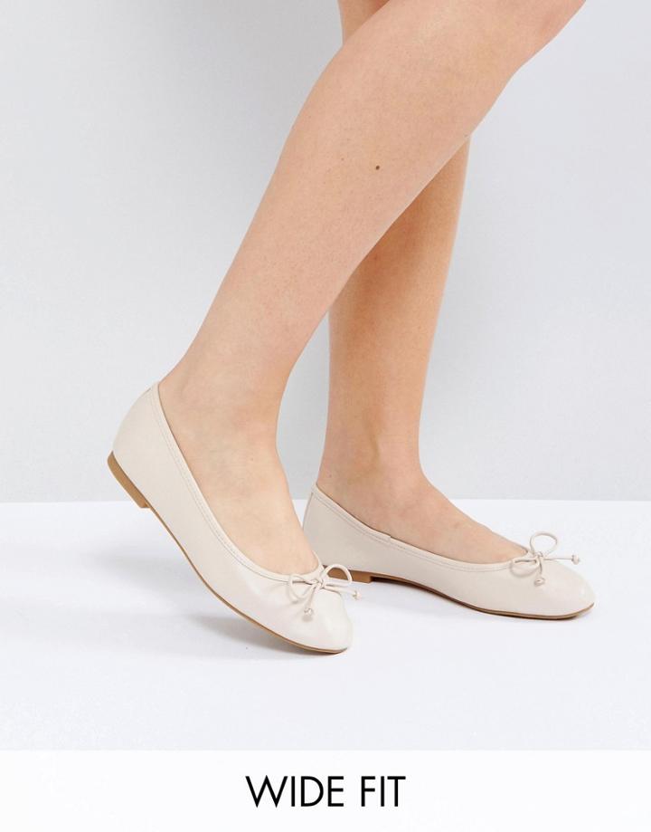 Asos Libra Wide Fit Ballet Flats - Beige