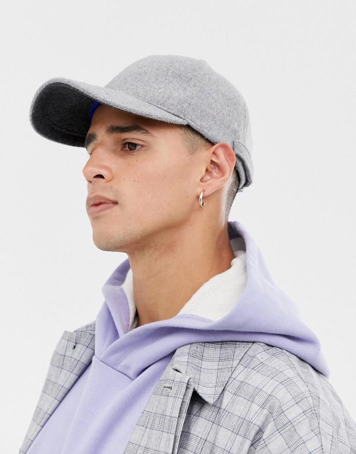 Asos White Wool Cap In Gray - Gray