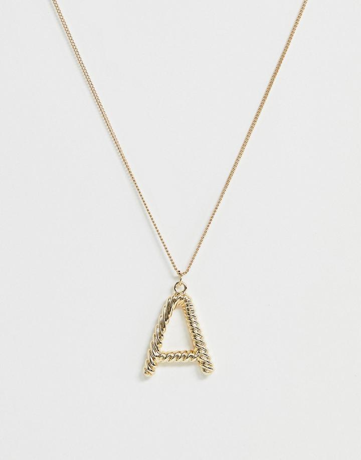 Pieces Chunky Gold 'a' Initial Necklace - Gold