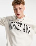 Topman 'melrose Ave' Print Sweatshirt In Stone-neutral