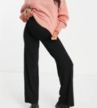Asos Design Maternity Over The Bump Basic Wide Leg Jersey Pants In Black