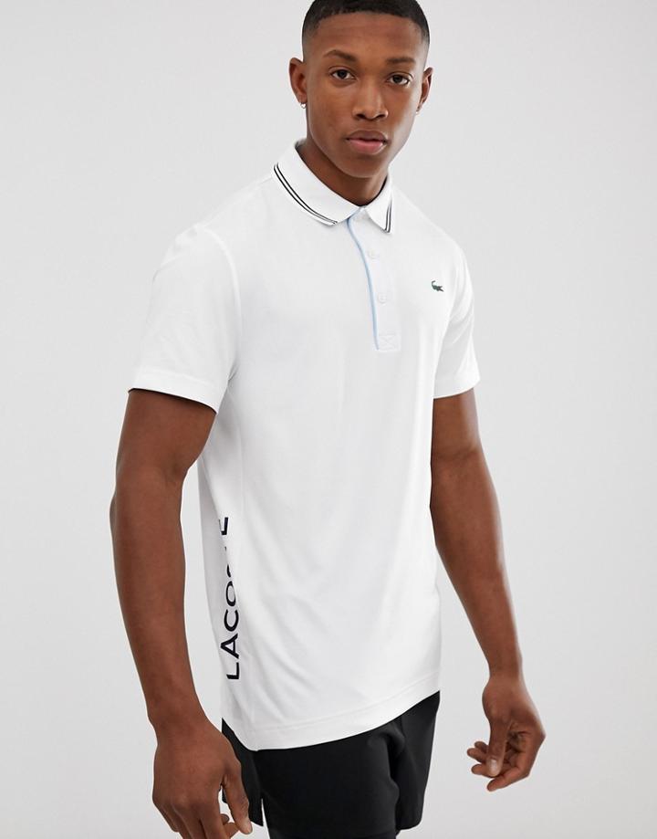 Lacoste Sport Twin Tipped Logo Polo In White