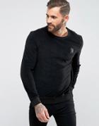 Religion Sweatshirt In Black Towelling - Black