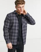New Look Check Shirt In Gray-grey