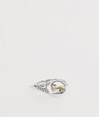 Asos Design Sterling Silver Vintage Style Signet Ring In Burnished Silver With Gold Plate Ram - Silver