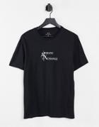 Armani Exchange Large Chest Logo T-shirt In Black