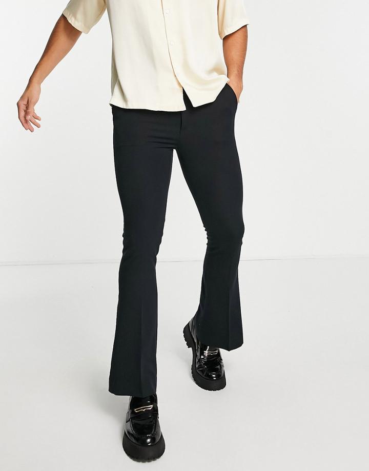 Asos Design Skinny Flare Smart Pants In Black