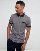 Ted Baker Polo With Rib Collar - Purple