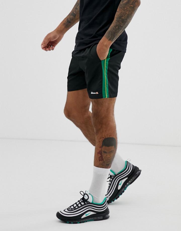 Ellesse Apiro Short With Side Stripe In Black - Black
