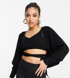 Asos Design Petite Knitted Shrug In Black - Part Of A Set