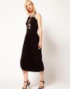 Kore By Sophia Kokosalaki Motif Lace Insert Midi Dress - Black