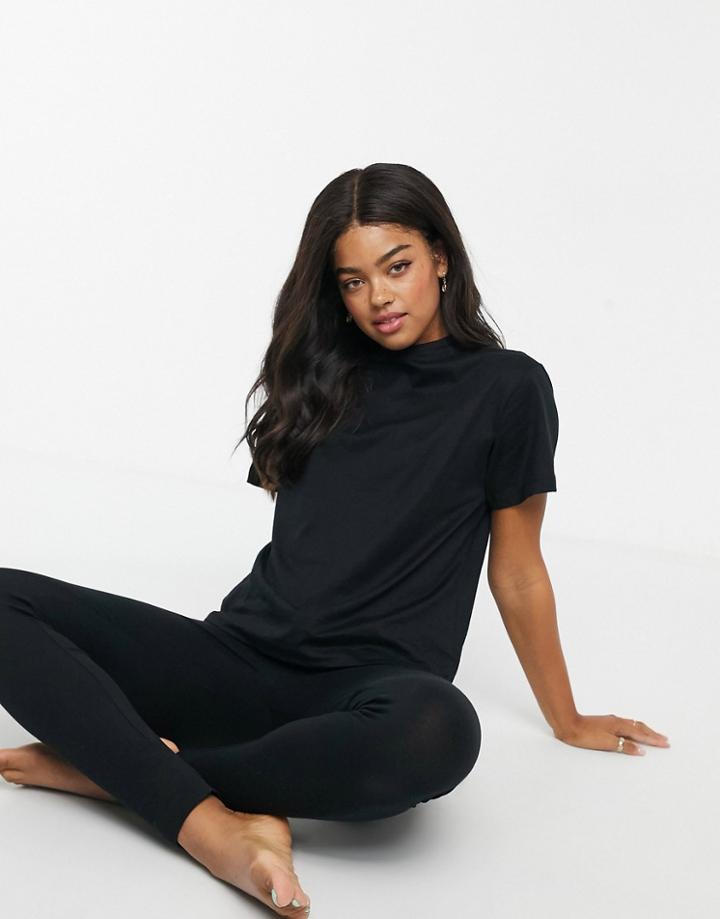 Asos Design Mix & Match Jersey Pyjama Tee In Black