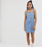 Urban Bliss Double Breasted Chambray Mini Dress-blue