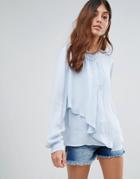 Selected Tora Ruffle Layered Blouse - Blue