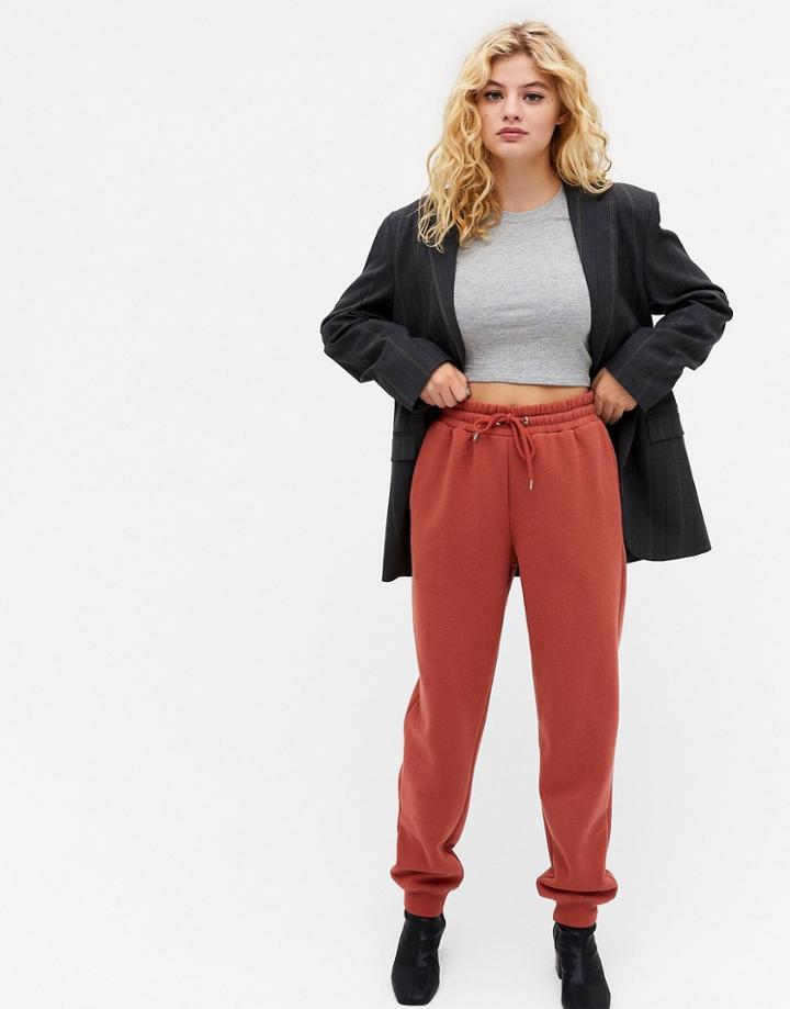 Monki Kardi Organic Blend Cotton Sweatpants In Orange