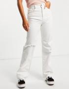 Pull & Bear 90's Straight Leg Jeans In White