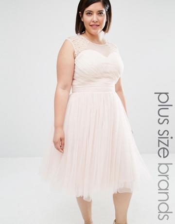 Little Mistress Plus Embellished Prom Dress - Pink