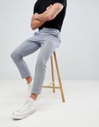 New Look Skinny Cropped Herringbone Pants In Black - Black