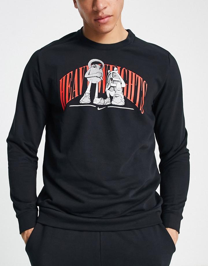 Nike Training Heavy Weights Crew Neck Sweatshirt In Black
