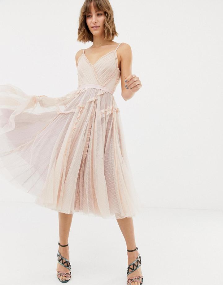 Needle & Thread Tulle Cami Skater Dress In Rose-pink
