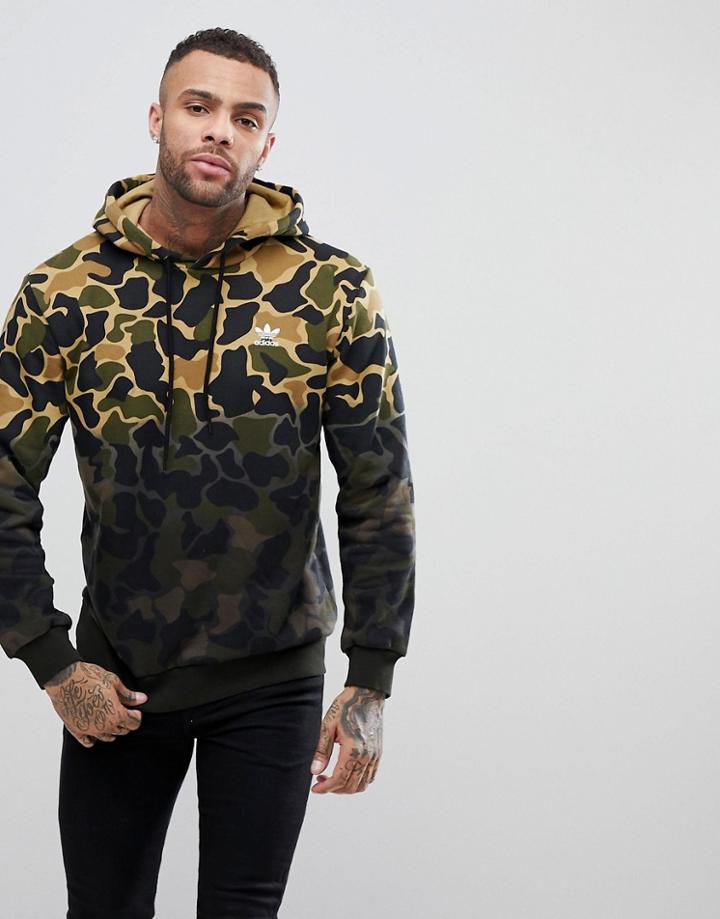 Adidas Originals Camo Hoodie In Green Ce1547 - Green