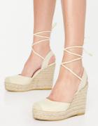 Raid Misha Ankle Tie Espadrilles In Natural Canvas-neutral