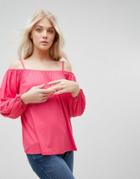 B.young Off The Shoulder Top - Pink