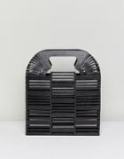 Asos Design Bamboo Square Boxy Clutch Bag - Black