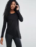 Jdy Asymmetric Hem Knit Sweater - Black