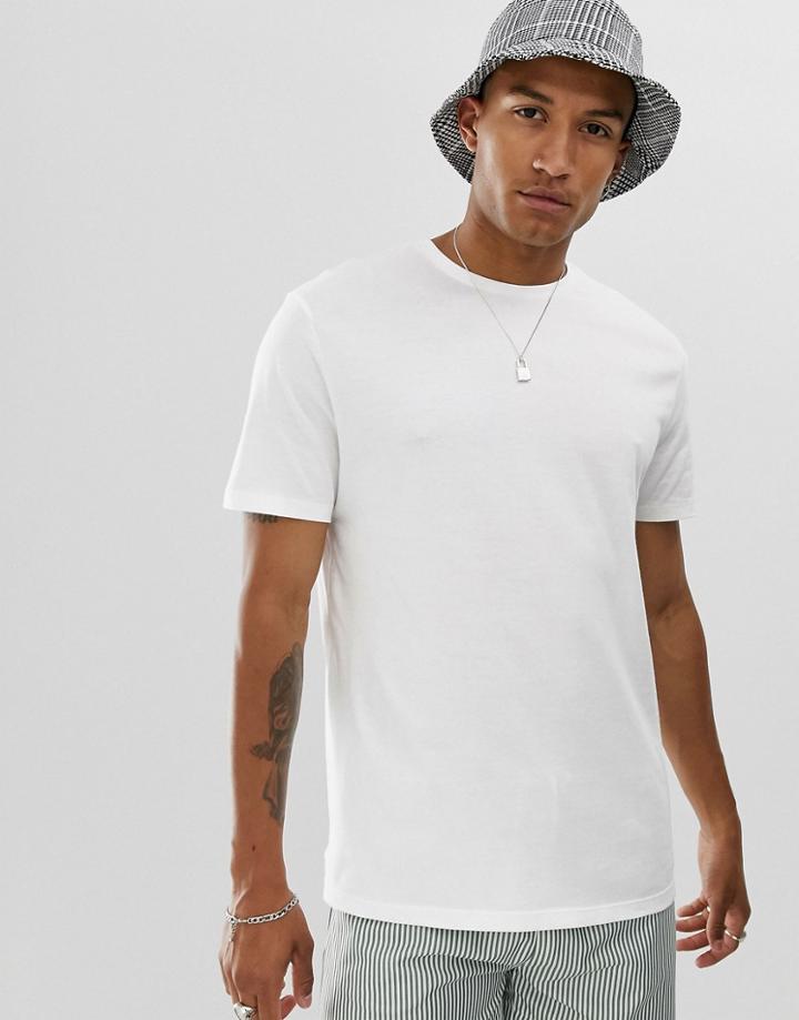 Asos Design Relaxed T-shirt With Crew Neck In White - White