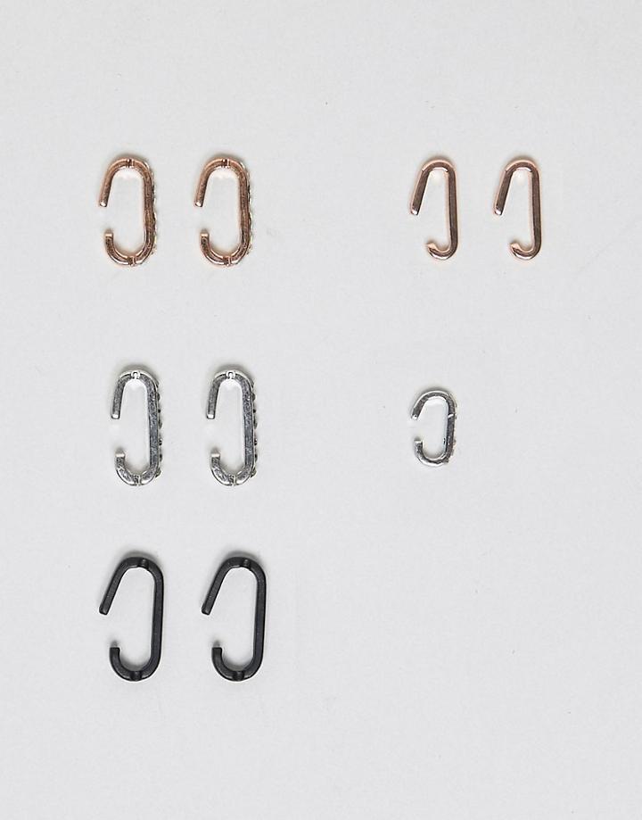 New Look Multi Pack Hoop Gem Ear Cuffs - Multi