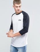 Jack & Jones Raglan 3/4 Sleeve With Floral Print Sleeve - Cloud Dancer