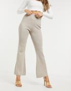 Missguided Two-piece Flared Pants In Beige-neutral