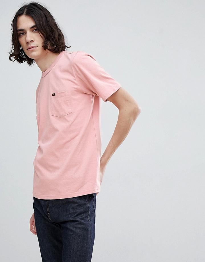 Lee Logo Pocket T-shirt Faded Pink - Pink