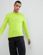Asos Crew Neck Cotton Sweater In Lime Green - Green