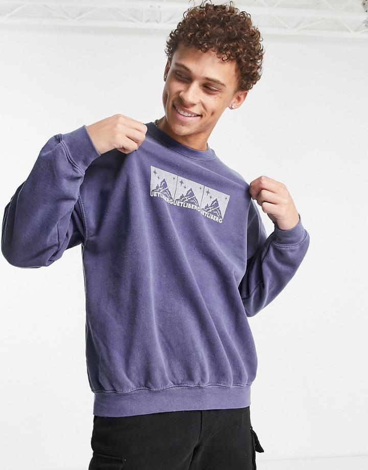 New Look Mountain Sweatshirt In Dark Blue