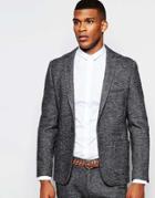 Vito Wool Suit Jacket In Slim Fit - Gray