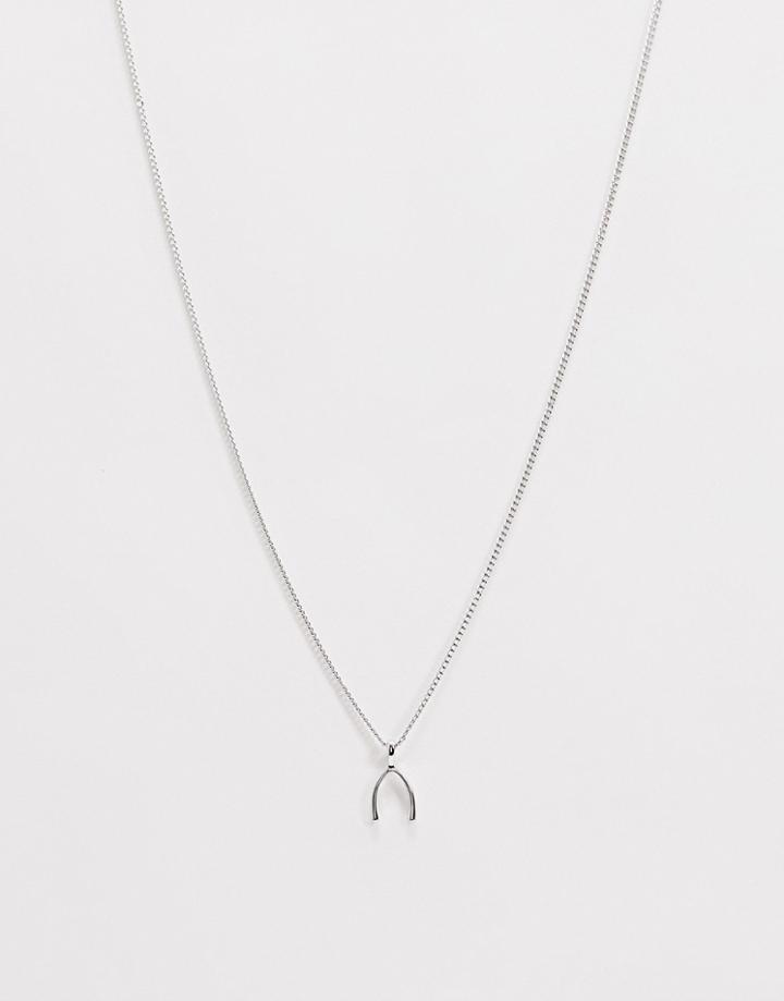 Designb Wishbone Necklace In Silver - Silver