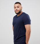 Asos Design Plus Organic T-shirt With Crew Neck In Navy - Navy