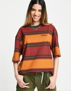 Kickers Relaxed T-shirt In Multi Retro Stripe With Front Logo