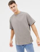 Asos Design Oversized T-shirt With Crew Neck In Beige - Beige