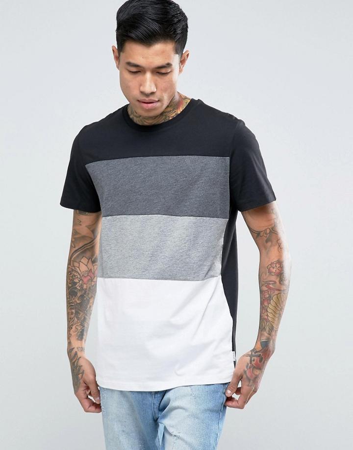 Jack & Jones Longline Cut And Sew T-shirt - Black